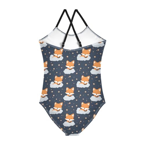Girl's One Piece Swimsuit Good Night Cute Fox A Beach Bathing Swimwear2