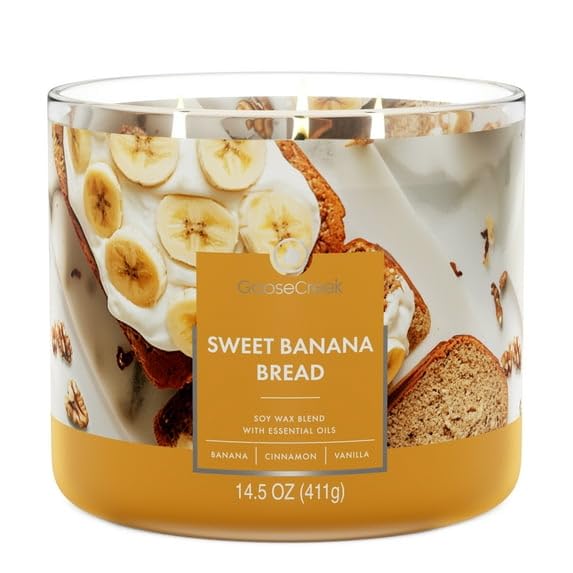 GC Scented 3 Wick Jar Candle 14.5oz Sweet (Sweet Banana Bread)