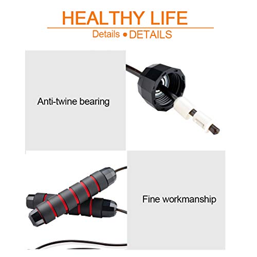 image for SHSF Speed Jump Rope Tangle-Free with Ball Bearings Rapid Cable and 6�