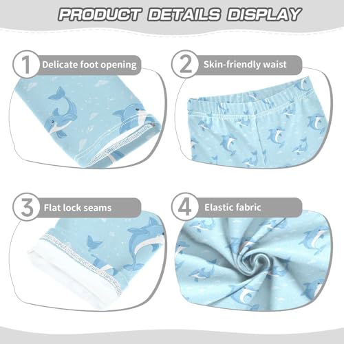 Girls Leggings Soft Toddler Ankle Length Bottoms Dolphin Kids Dance Yoga Pants 4-10 Years3