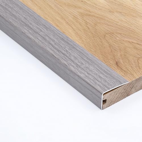 Nez de marche en métal grain de bois anti-usure pour bordure escalier en L