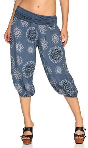 Malito Court Pantalon de survêtement avec d'été Print Sweatpants Boyfriend 7182 Femme Taille Unique (Bleu de Jean)