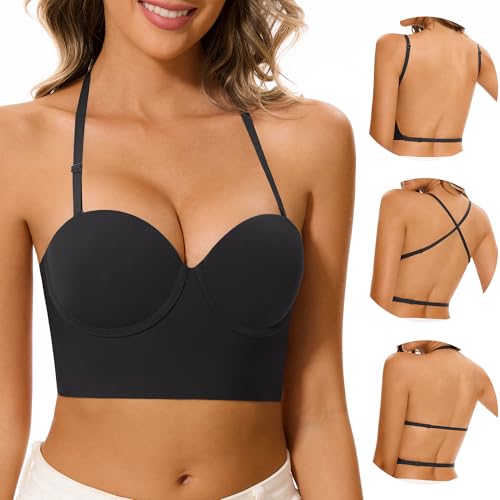 Zekeylin Reggiseni a Schiena Bassa-con Schiena Scoperta Invisibile e Ferretto
