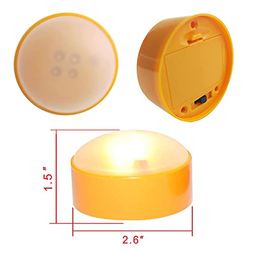 Image of 4 Halloween Battery LED Jack-O-Lantern Pumpkin Lights with Remote Orange | CANDLE CHOICE Battery Operated Flameless Candles with Remote and Timer for Halloween Pumpkin Decoration Orange Color 4 Pack