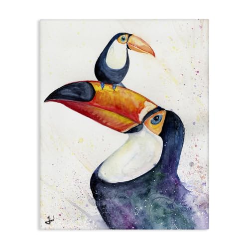Stupell Industries 'Toucan Baby & Mother Perched'| Canvas Art