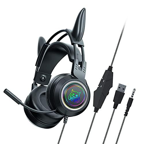 GHDVOP ̊p Q[~OwbhZbg wbhz Q[wbhz LwbhtH LwbhtH ̊pwbhz PS4Pro/PS5/PC/Switch Xbox One S/X X}[gtH L 3.5mm }CNt 50mm