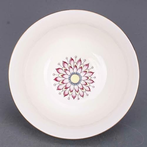 Cuenco chino de porcelana azul Famille Rose con loto de 12 cm YTDJJWLS 5