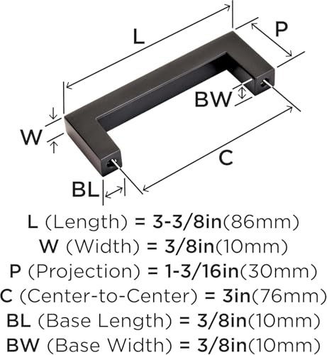 Image of Amerock | Cabinet Pull | Oil Rubbed Bronze | 3 inch (76 mm) Center to Center | Monument | 1 Pack | Drawer Pull | Drawer Handle | Cabinet Hardware