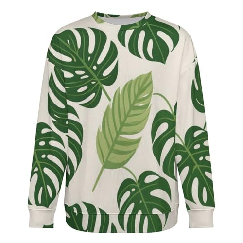 Mens Hawaiian Tropical Hibiscus Flowers Crewneck Sweater Mens Crew Neck Sweaters Long Sleeve Funny Men's Pullover3