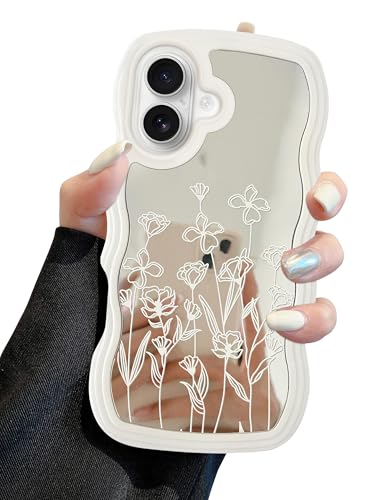 Coque iPhone 16 Plus miroir et fleur, le cadeau idéal pour femme