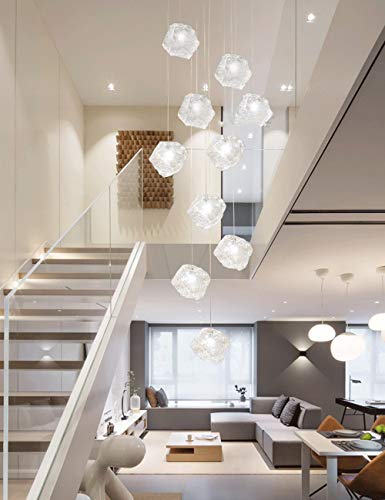 Suspension salon duplex grand lustre moderne pour grand espace