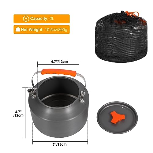 Bouilloire de camping en aluminium 2L robuste et ultra légère