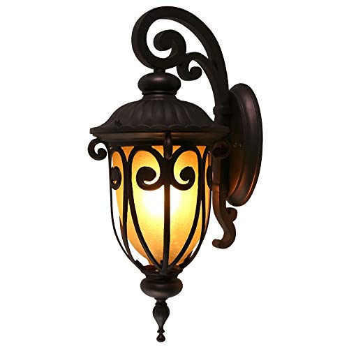 Lampe murale E27 extérieur en verre et aluminium style rétro jardin