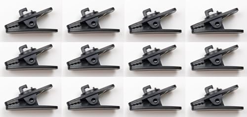 12Pcs Black Oxygen Tube Clips, Hose Holder Clip, Ear Protectors for Oxygen Tubing for Hats Caps Nasal Oxygen Tube Supplier Oxygen Cannula Holder Accessories, Oxygen Tubing Accessories，Respiratory Aids