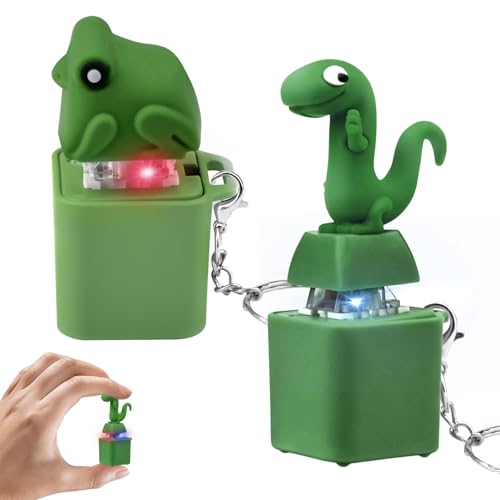 Frösche Quaken Schlüsselanhänger, Lizard Button Keychain, Lustig Frosch Schlüsselanhänger mit Lichtern, Frosch Deko, Tragbar Lustige Fidget Toy Stressabbau Antistress Spielzeug Tastatur