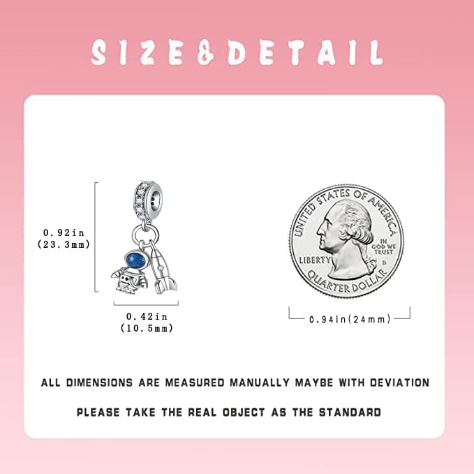 Miniatura 3 de LNQOBU Happy Life - Colgante para pulseras de abalorios, plata de ley 925 para mujer y niña (con un espaciador de cuentas)