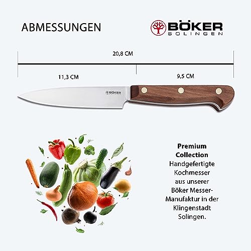 Foto von BÖKER SOLINGEN® Cottage-Craft - Profi Spickmesser handgemacht - Officemesser mit Holzgriff - scharfes Allzweckmesser - Garniermesser in Geschenkbox