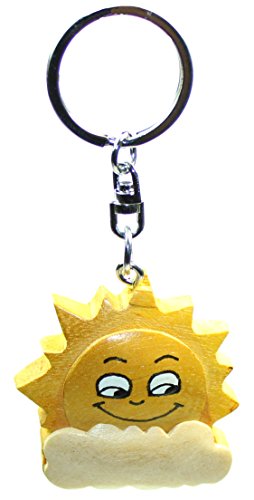 Preisvergleich Produktbild Schlüsselanhänger Sonne aus Holz, Schlüssel Anhänger