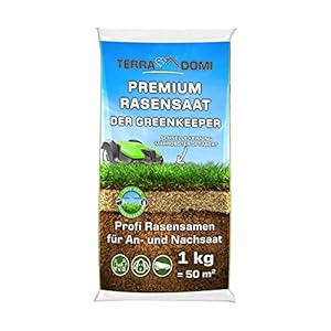 TerraDomi Premium Gazonzaden 1kg voor 50m² I Geoptimaliseerd voor robotmaaiers I Voor greenkeepers en hobbytuinders I…