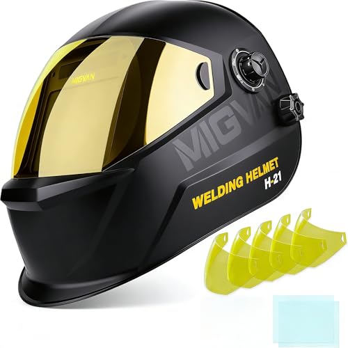 Image of Welding Helmet Auto Darkening True Color Large Viewing with H-21 Helmet Protective Lens Combination
