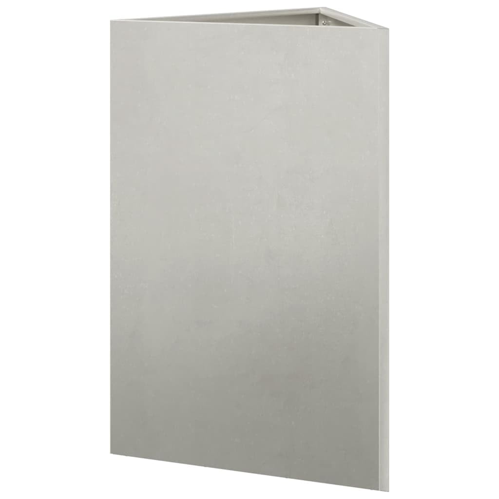 Fioriera da Giardino Triangolare 50x43x75 cm in Acciaio Inox Vaso per Piante Fiori Orto Aromatico Balcone Terrazzo Interno Esterno