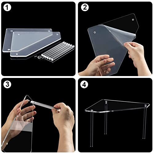 Jetec 2 Pieces Corner Bathroom Organizer Counter Shelf Acrylic Bathroom Organizer Stackable Shelves Clear Floating Shower Corner Vanity Shelf For Bathroom Kitchen Toilet #TOP3