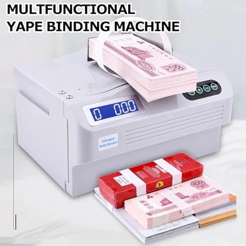 Macchina per rilegatura di valuta, strumento automatico per rilegatura a nastro di carta con funzione di conteggio per raggruppamento di banconote, design intelligente a induzione