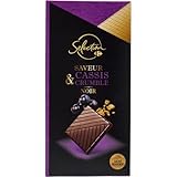 CARREFOUR SELECTION – Chocolat Noir Intense aux Éclats de Cassis et Crumble Croquant (100g) - Le Lot De 4