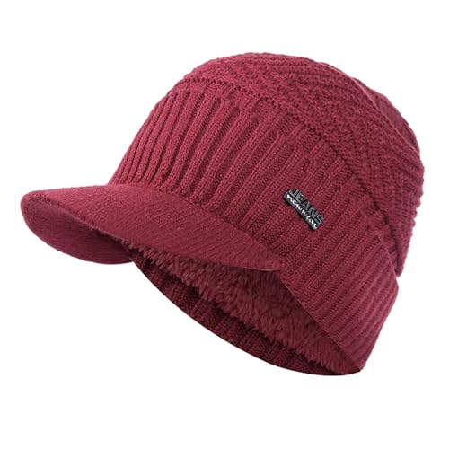 Gorro de invierno térmico con visera y forro de piel que aísla del frío