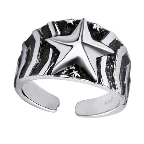 Bague d'articulation en argent sterling massif brossé à cinq branches pour homme moderne