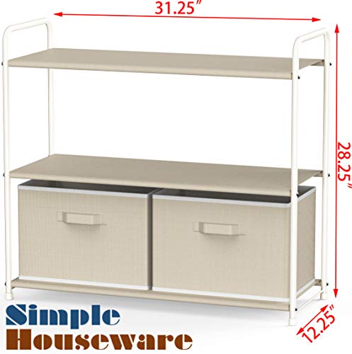 Simple Houseware 3-Tier Closet Storage With 2 Drawers, Beige #TOP2