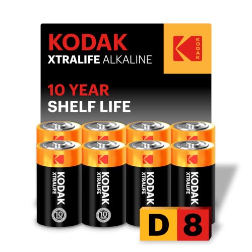 KODAK D Cell Alkaline Batteries (8 Pack) D Size Battery LR20 1.5V