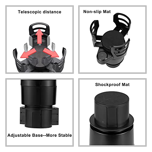 Image of 4 in 1 Car Cup Holder Extender Multifunctional Car Cup Holder Organizer Car Interior Accessories for Drinks Bottles Cups Holder