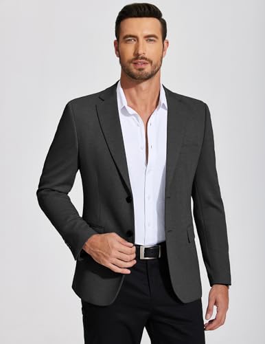 Image of COOFANDY Mens Casual Blazer Knit Sport Coat Lightweight Two Button Suit Jacket