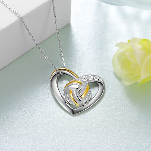 Volleyball/Tennis Racket/Baseball/Golf/Soccer/Football/Softball/Basketball/Hockey/Pickleball/Bowling Necklace 925 Sterling Sliver Sport Necklace for Women Sport Jewelry Gifts3