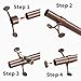 Muzata 6ft Bar Foot Rail Kit Undercounter Mount Hardware and Tubing Complete Kit 2'' OD Stainless Steel Brass Finish for Indoor and Outdoor HF20 PA4