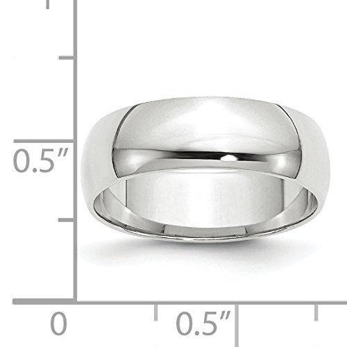 Solid 10k White Gold 6 mm Rounded Wedding Band Ring3