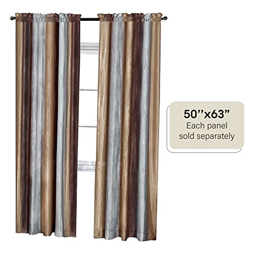 Ombre Panel Light Filtering Semi-Sheer Window Curtain - 63 Inch Length, 50 Inch Width - Chocolate- Light Filtering Soft Polyester Drapes For Bedroom Living & Dining Room By Achim Home Decor #TOP3