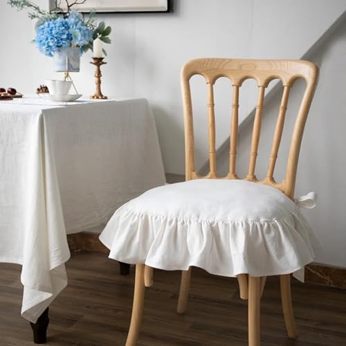 Almohadilla para silla de comedor de lino con lazos y diseño rústico de casa de campo