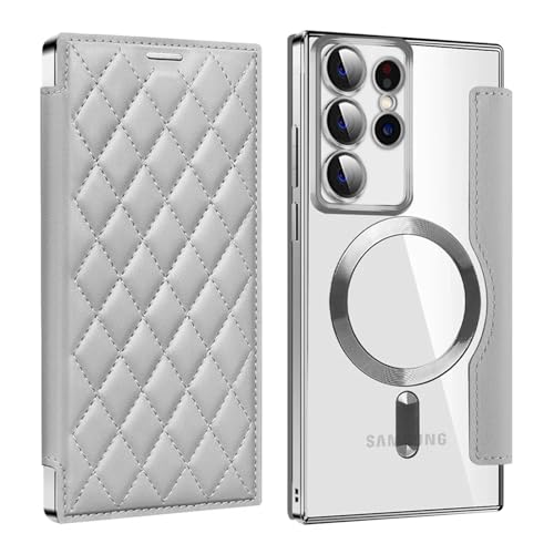 Coque MagSafe pour Samsung S25 Plus anti-rayures et étui portefeuille RFID