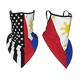 2Pcs Philippines Flag Sports Face Bandana Neck Gaiter with Ear Loops Reusable Triangle Mask Scarf...