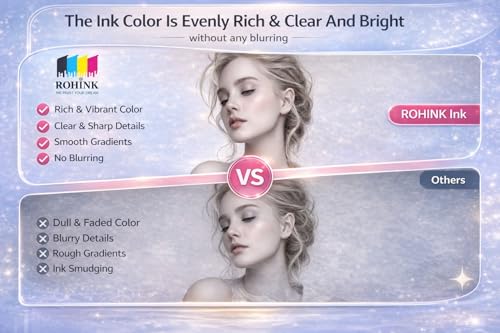 Image of ROHINK Premium Dye Ink Bottles for Brother Printers, T220, T300, T310, T420, T500, T520, T820, T920, T510, T910, T710, T4500W, T800W, T710W - Printer (100ml*4 Black)