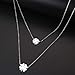 Produktbild LINLIN Frauen Double Lucky Clover Halskette Edelstahl Gold und Silber Schmuck Geschenk
