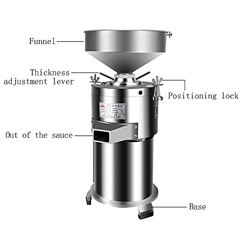 Machine à beurre d'arachide commerciale - 1100 W - Moulin à noix électrique - Moulin à sésame à grande vitesse - Dispositif de broyage en acier inoxydable - 2850 tr/min - Pour restaurants et