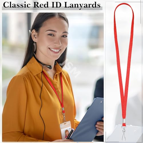 Image of Tubeless Flat Lanyard ID Badge Lanyards with Swivel J-Hook for ID Name Tags and Badge Holders