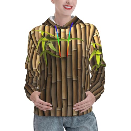 Sweat à capuche femme avec motif bambou le cadeau d'automne idéal