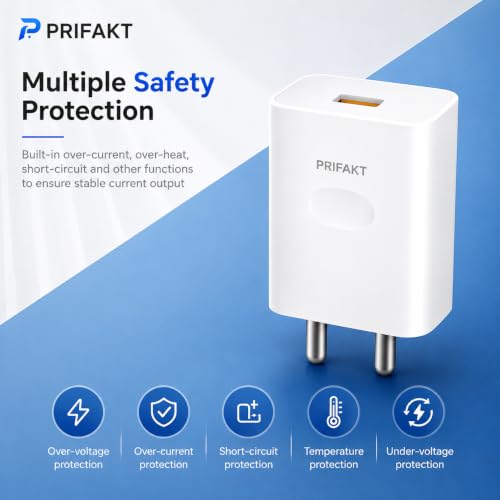 Image of 33W SuperVOOC Fast Charger with USB to Type-C Cable | High-Speed Fast Charging Adapter | Supports SuperVOOC, VOOC, Dash, Warp & Dart Charging, White