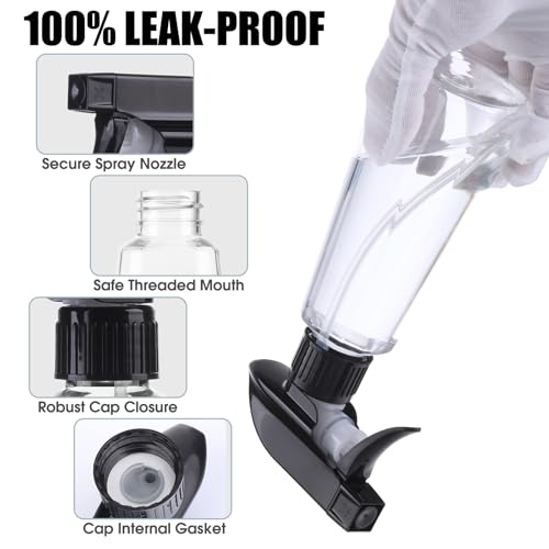 Plastic Spray Bottle 9.5 oz - 2 Pack Empty Spray Bottle for Hair, BPA Free Adjustable Mist/Stream for Plants, Cleaning, Pet4