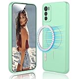 DESSEN Cover Magnetica per Motorola Moto G42 - Custodia in Silicone Liquido Morbido, Antiurto Protezione Case, Compatibile con Accessori Magnetico, Verde Chiaro