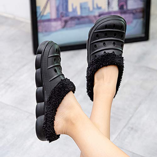 YUKTOPA Unisex Garden Clogs House Slippers Fur Lined Winter Breathable Walking Garden Shoes Warm Non-Slip Mule Footwear 5